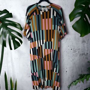Masai Copenhagen Nyrie Jersey Dress Size Medium - Graphic Stripe Viscose